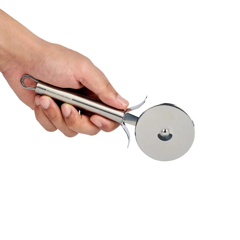 Stainless Steel Pizza Cutter with Protective Finger Guard - Image 2