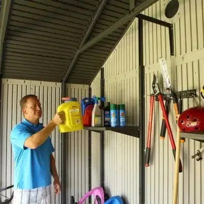Lifetime 11 Ft. X 21 Ft. Outdoor Storage Shed With Tri-Fold Doors - Image 7