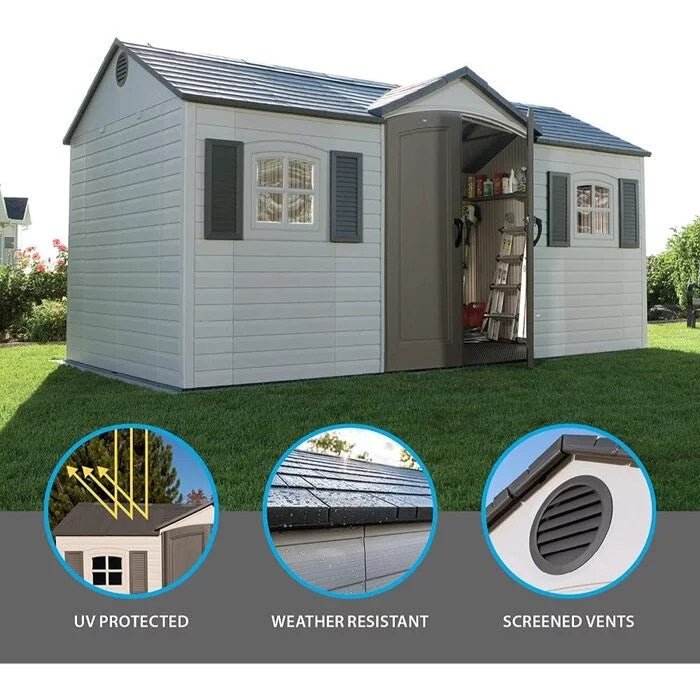 Side Entry 15 ft. W x 8 ft. D Plastic Storage Shed - Image 3