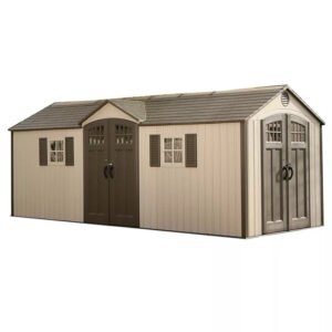 Lifetime 20′ x 8′ Outdoor Storage Shed Building Brown
