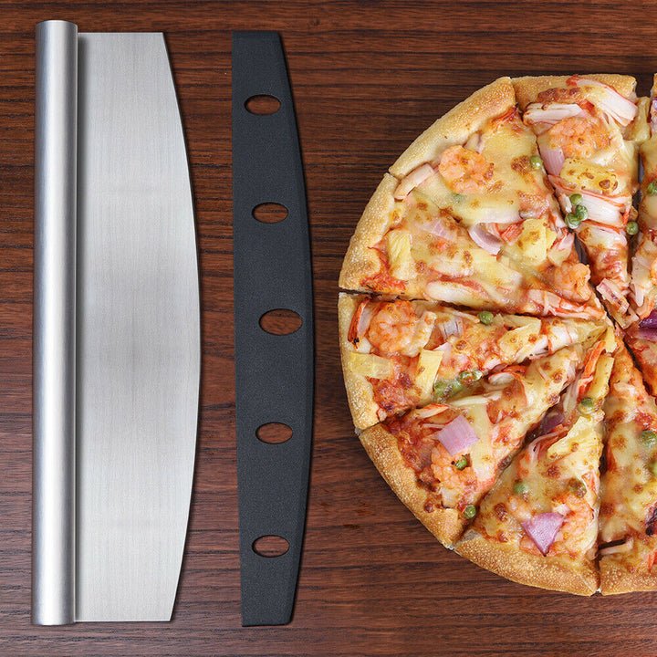 14-Inch Stainless Steel Rocker Pizza Cutter with Protective Blade Cover - Image 2