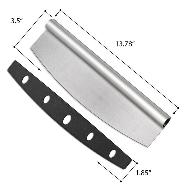 14-Inch Stainless Steel Rocker Pizza Cutter with Protective Blade Cover - Image 5